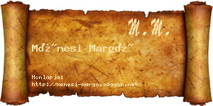 Ménesi Margó névjegykártya